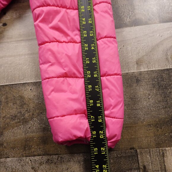 Eddie Bauer Reversible Hooded Puffer Jacket Kids’ Large (14/16) Pink - Picture 9 of 14